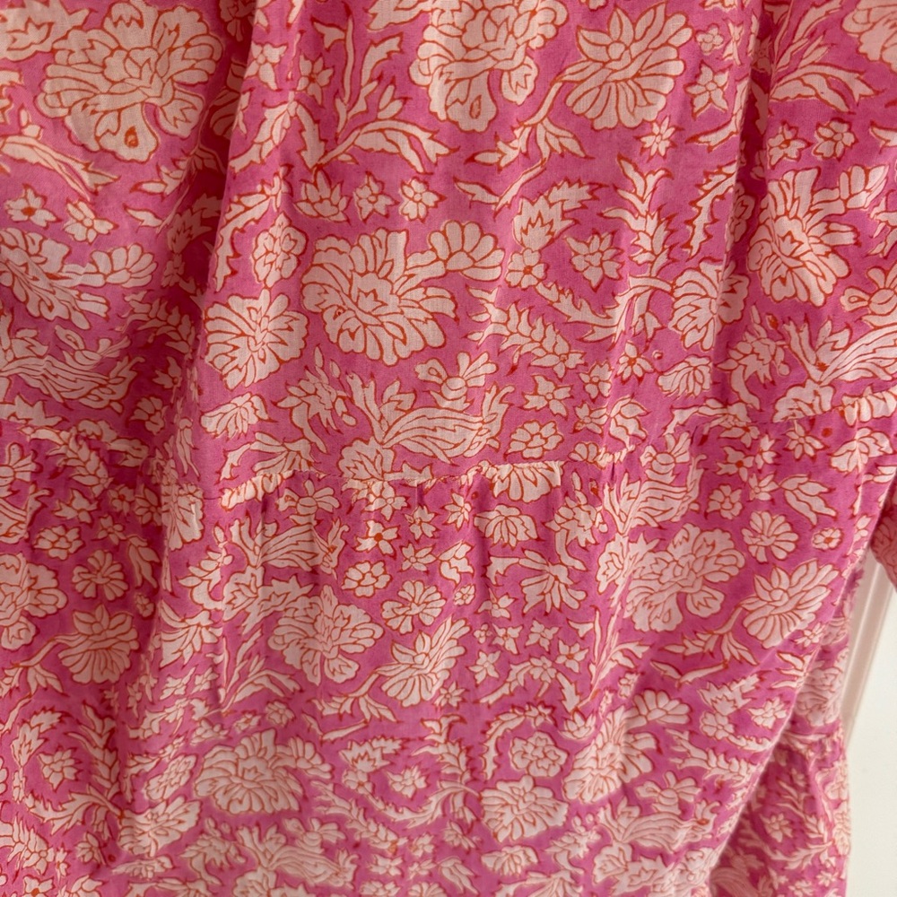 SZ Blockprint Tuckernuck Pink, White, Orange Mini Dress | M - Picture 6 of 6